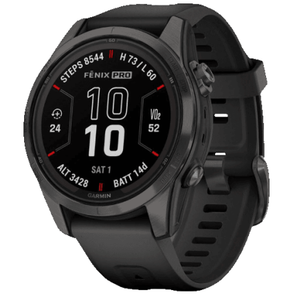 Garmin Fenix 7S Pro Sapphire Solar Carbon Gray DLC Titanium / Black Band (010-02776-11)