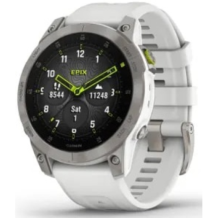 Garmin epix (Gen 2) Sapphire 47 mm White Titanium / Carrera White Band (010-02582-21)